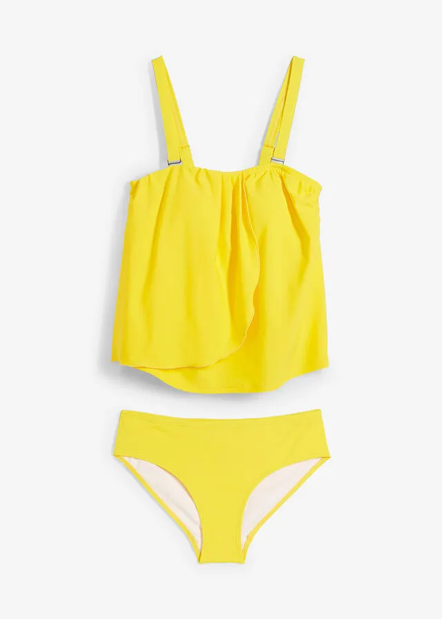 Tankini (2 piezas) de poliamida reciclada Amarillo narciso